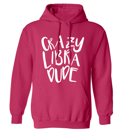 Crazy libra dude adults unisex pink hoodie 2XL