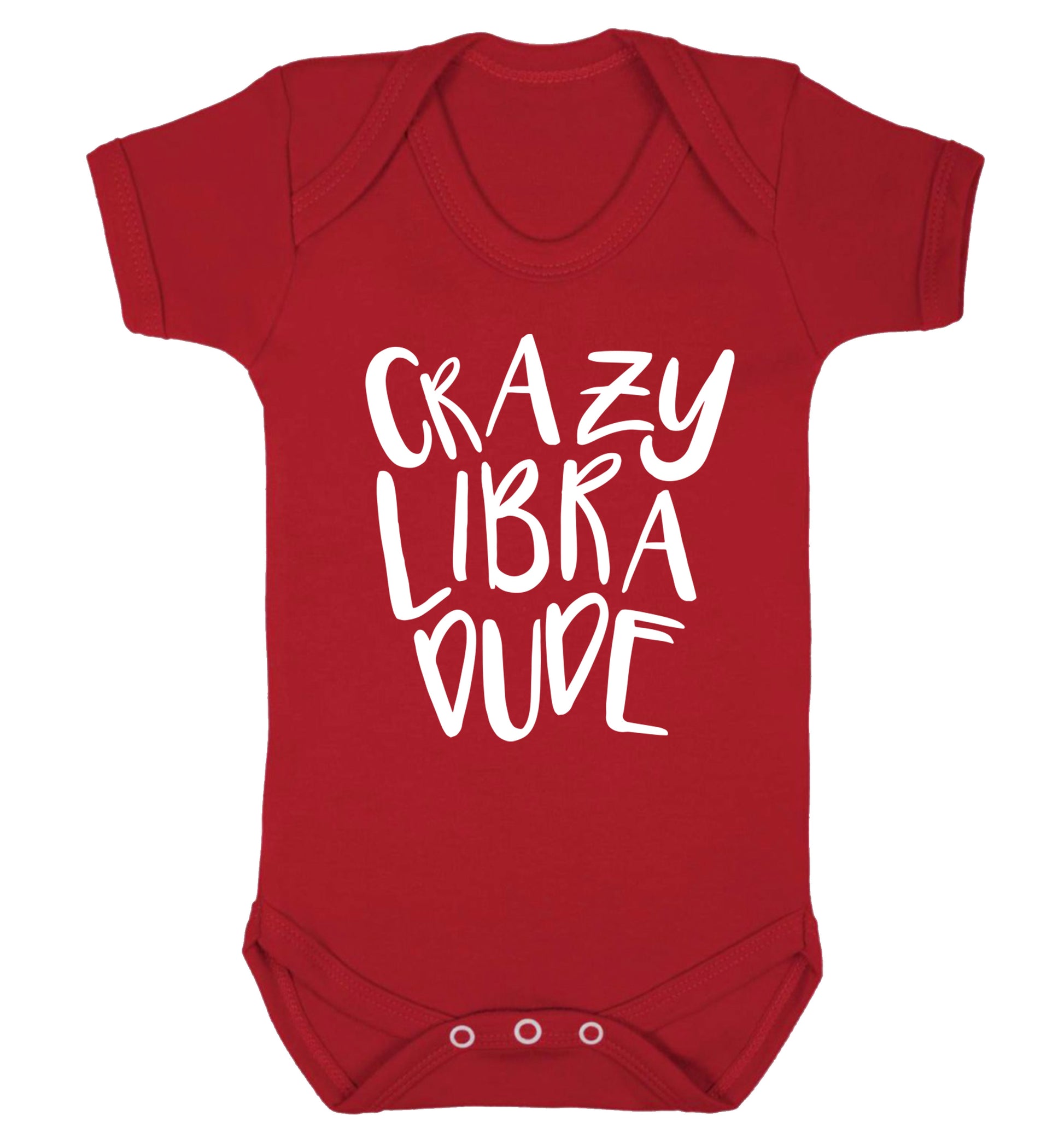 Crazy libra dude Baby Vest red 18-24 months