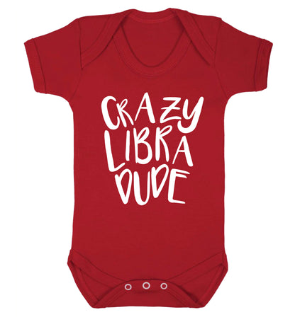 Crazy libra dude Baby Vest red 18-24 months