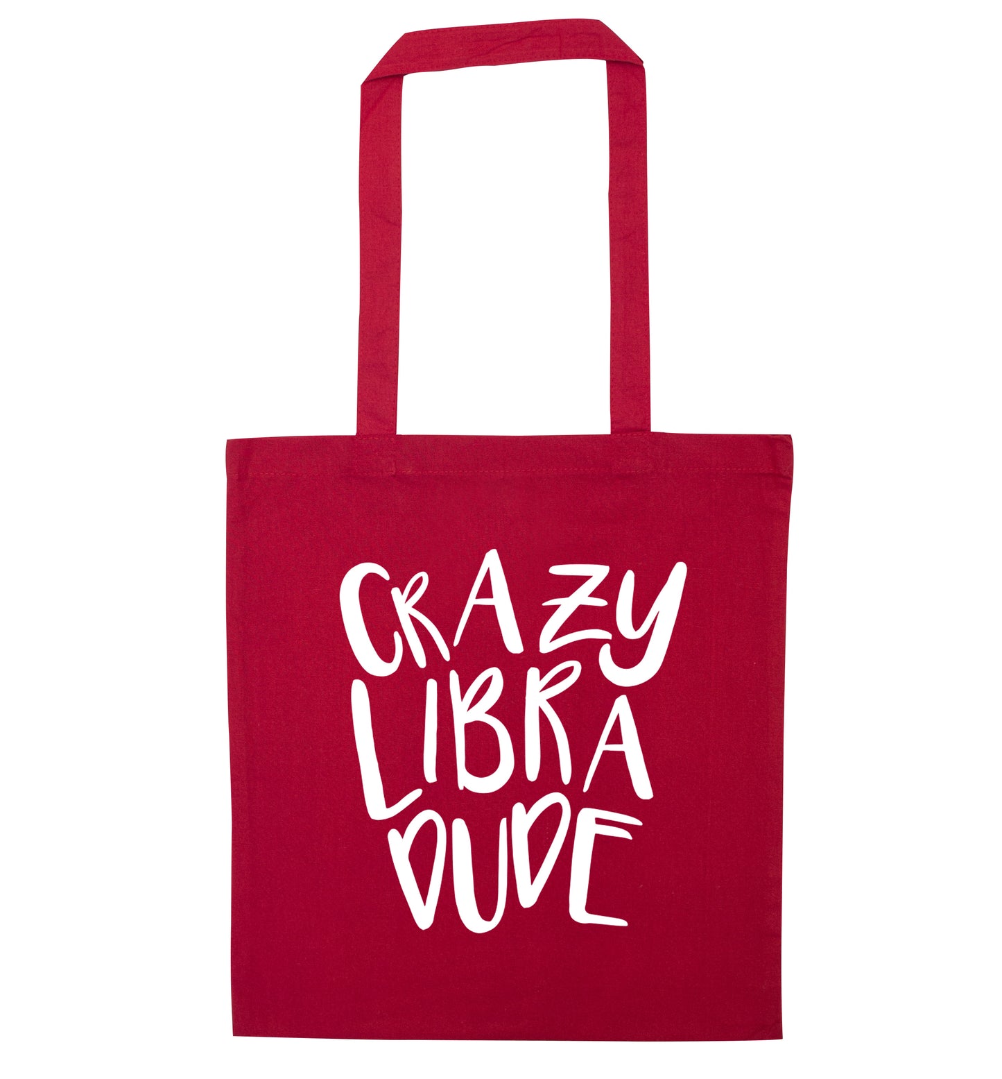 Crazy libra dude red tote bag