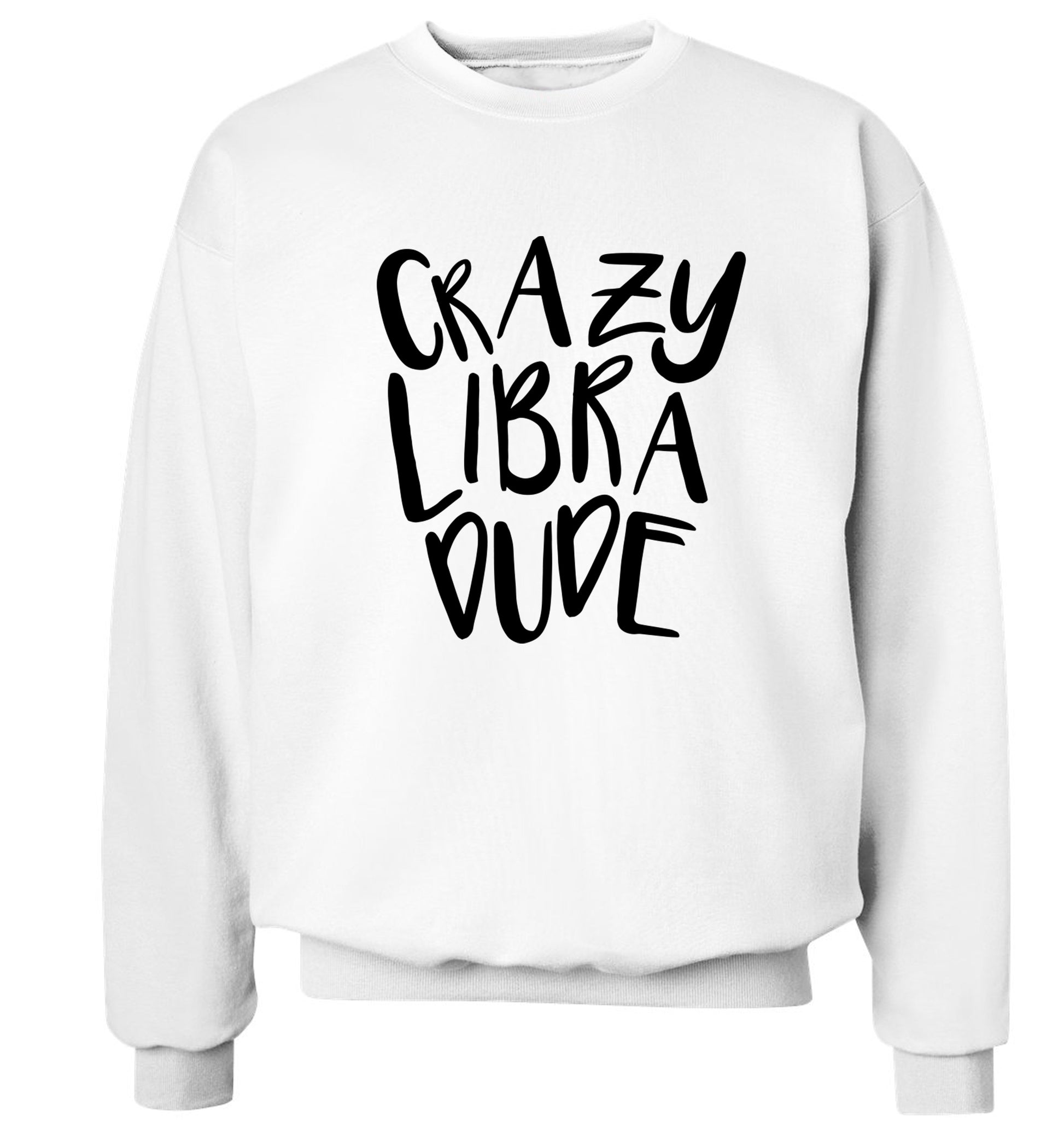 Crazy libra dude Adult's unisex white Sweater 2XL