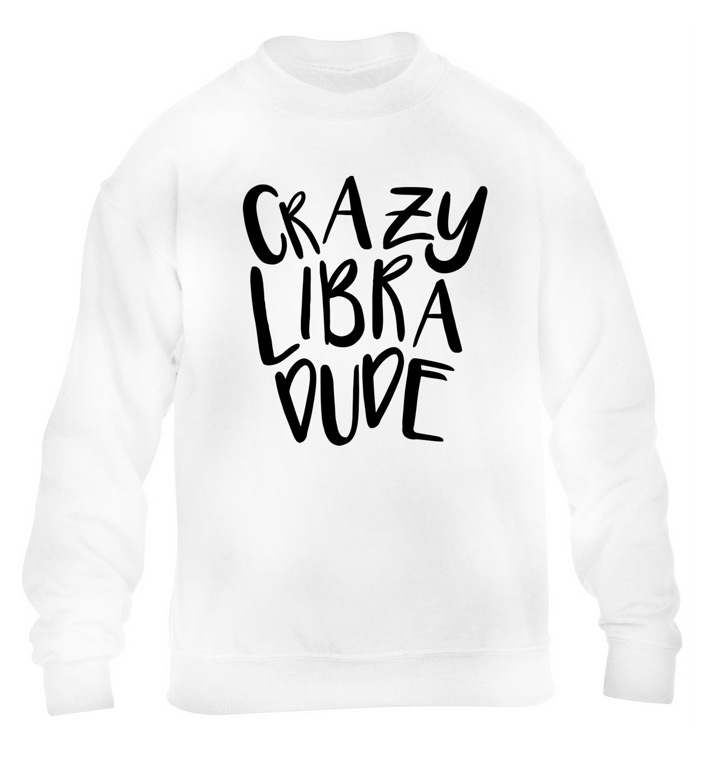Crazy libra dude children's white sweater 12-13 Years