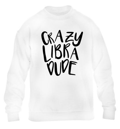 Crazy libra dude children's white sweater 12-13 Years