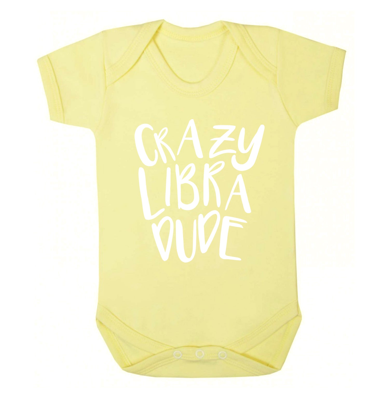 Crazy libra dude Baby Vest pale yellow 18-24 months
