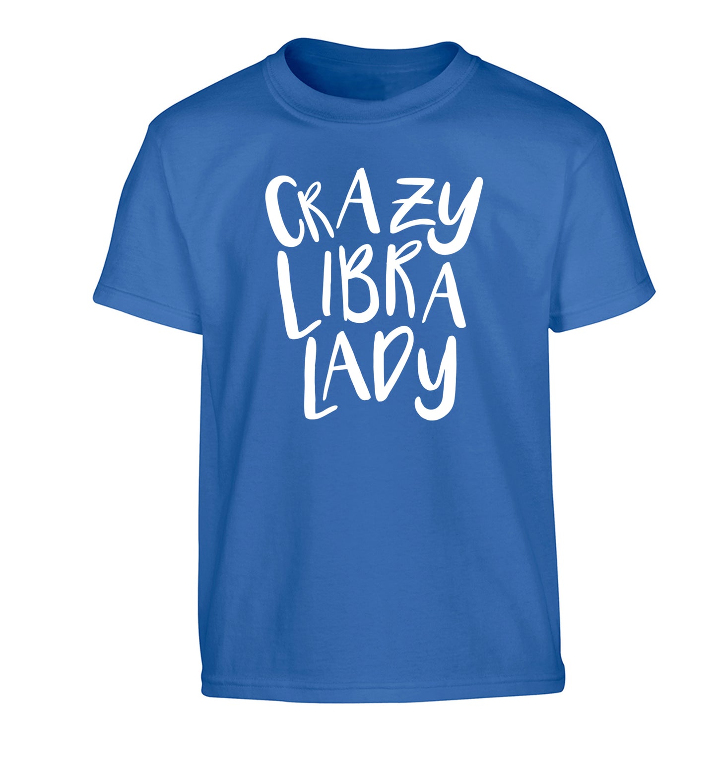 Crazy libra lady Children's blue Tshirt 12-13 Years