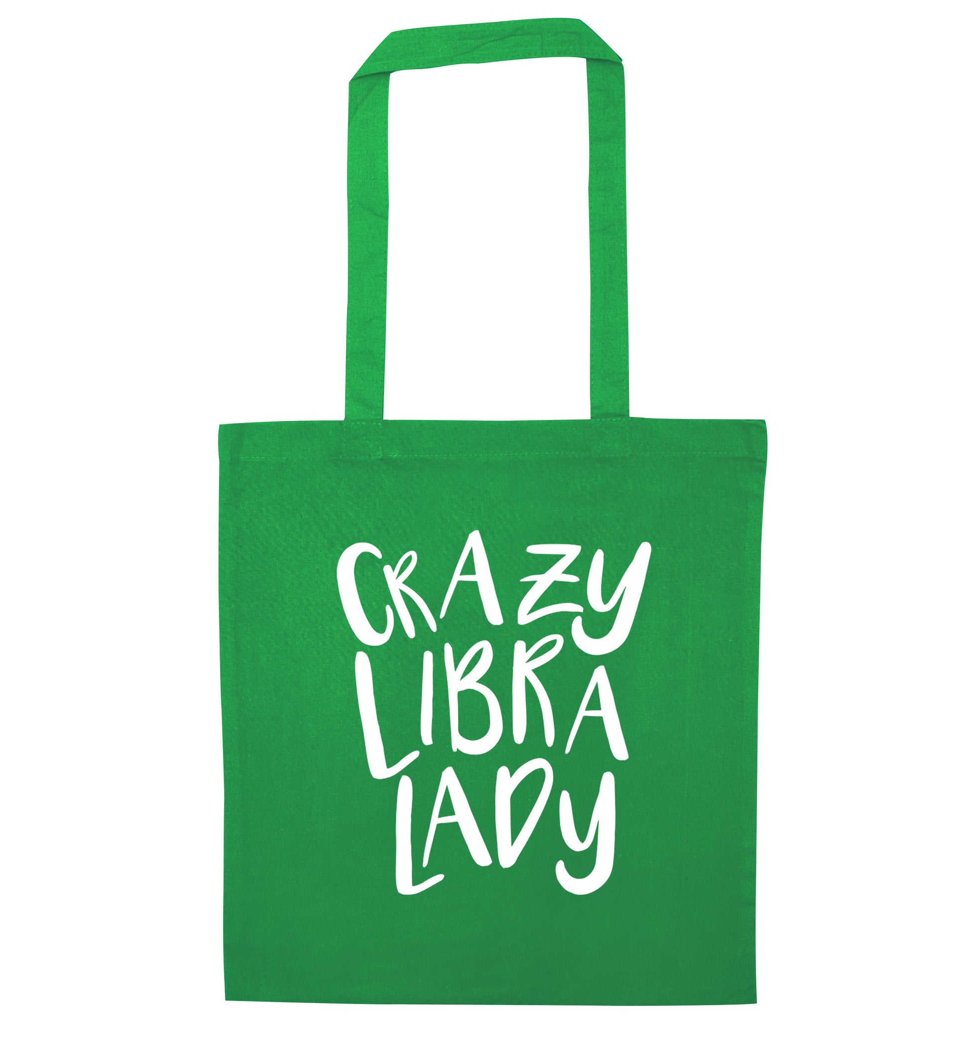Crazy libra lady green tote bag