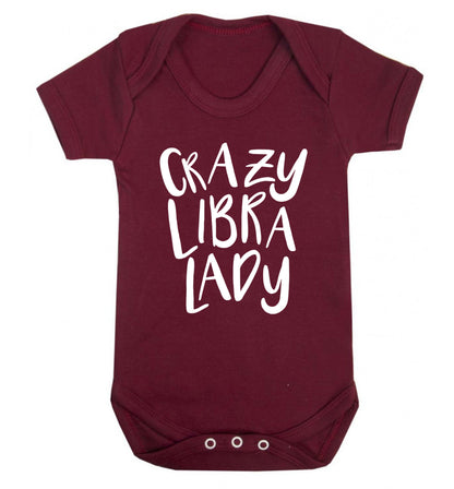 Crazy libra lady Baby Vest maroon 18-24 months