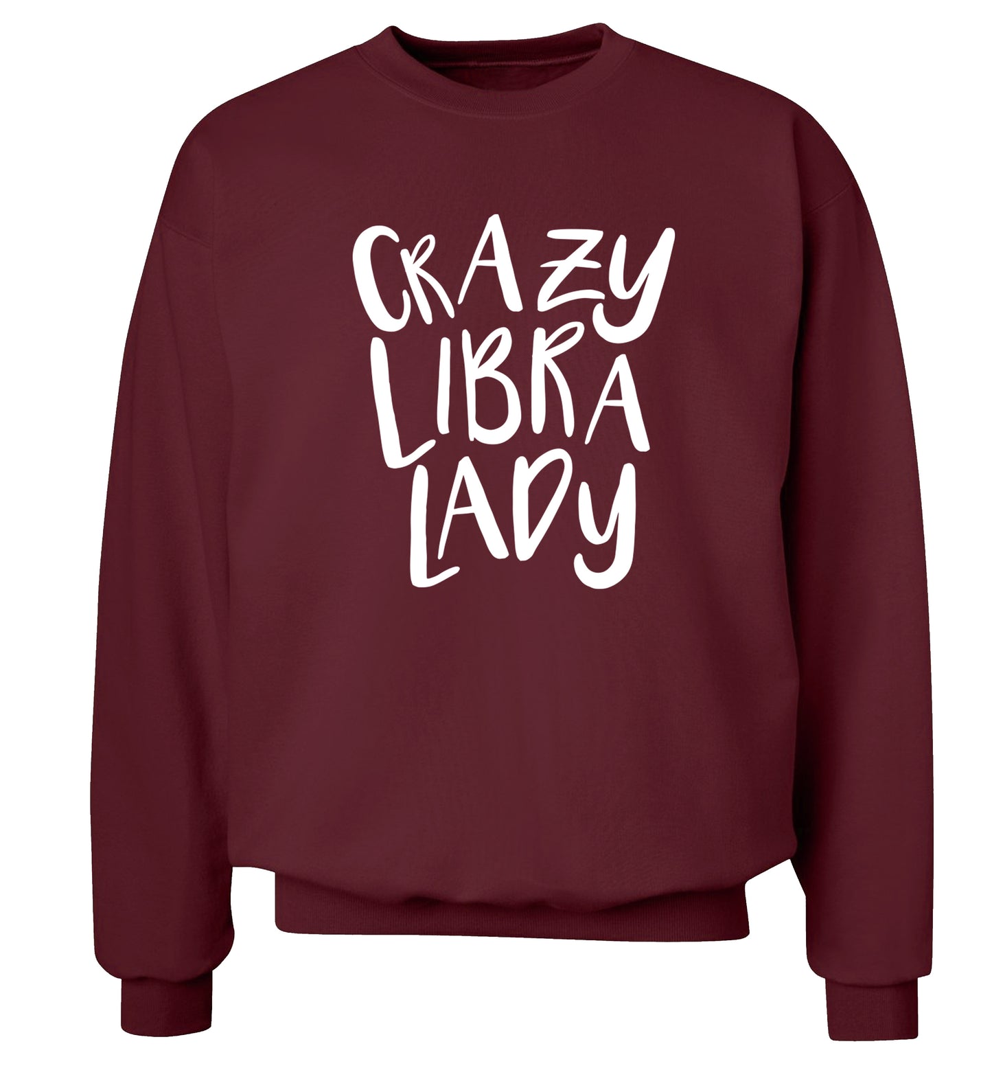 Crazy libra lady Adult's unisex maroon Sweater 2XL