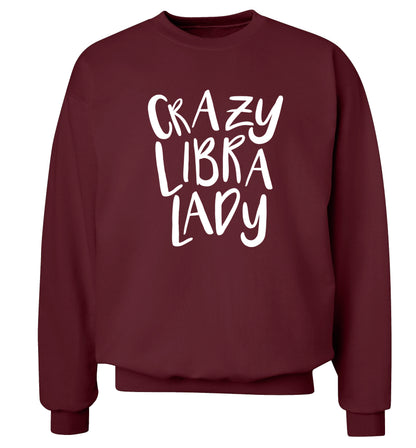 Crazy libra lady Adult's unisex maroon Sweater 2XL