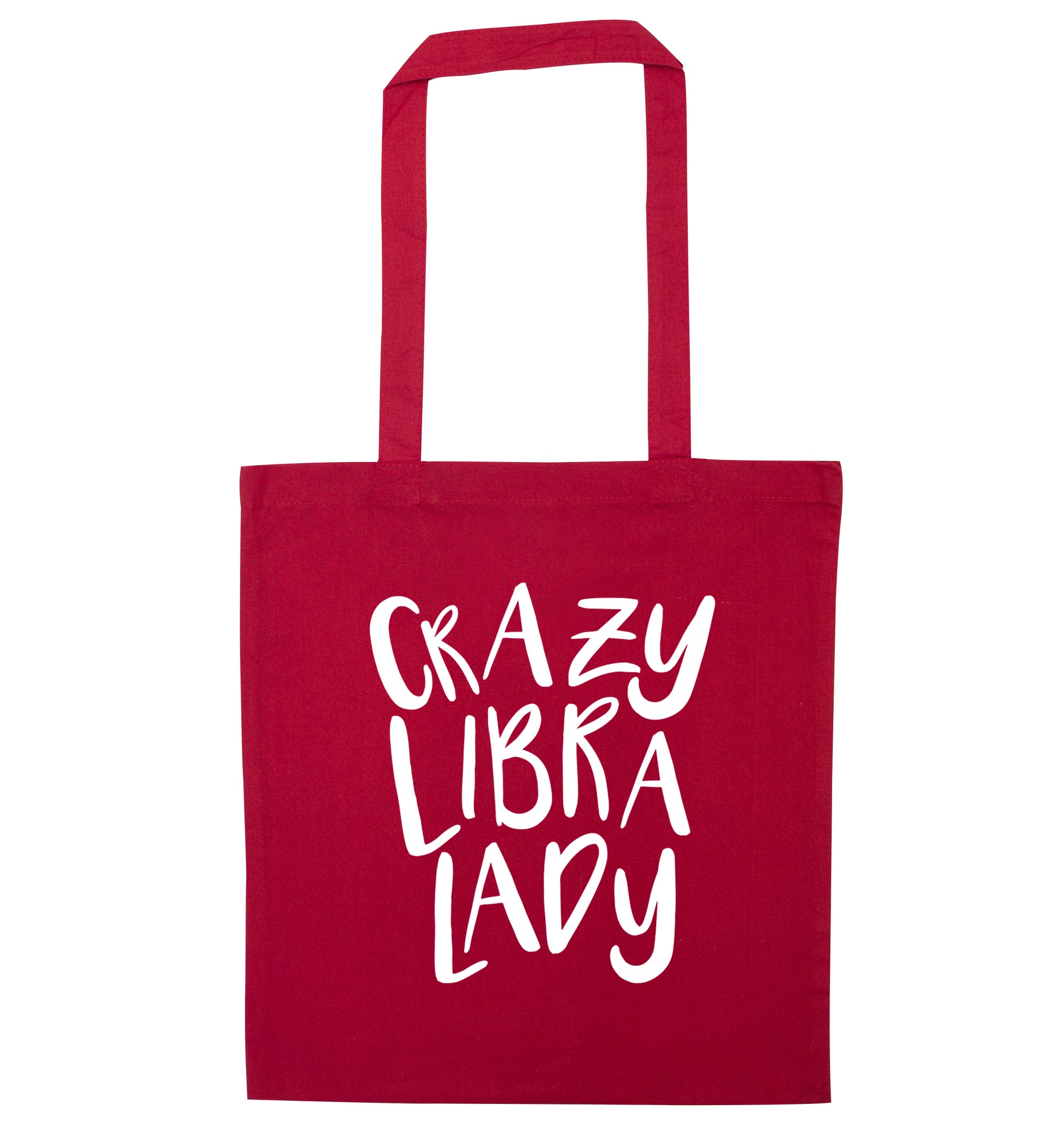 Crazy libra lady red tote bag
