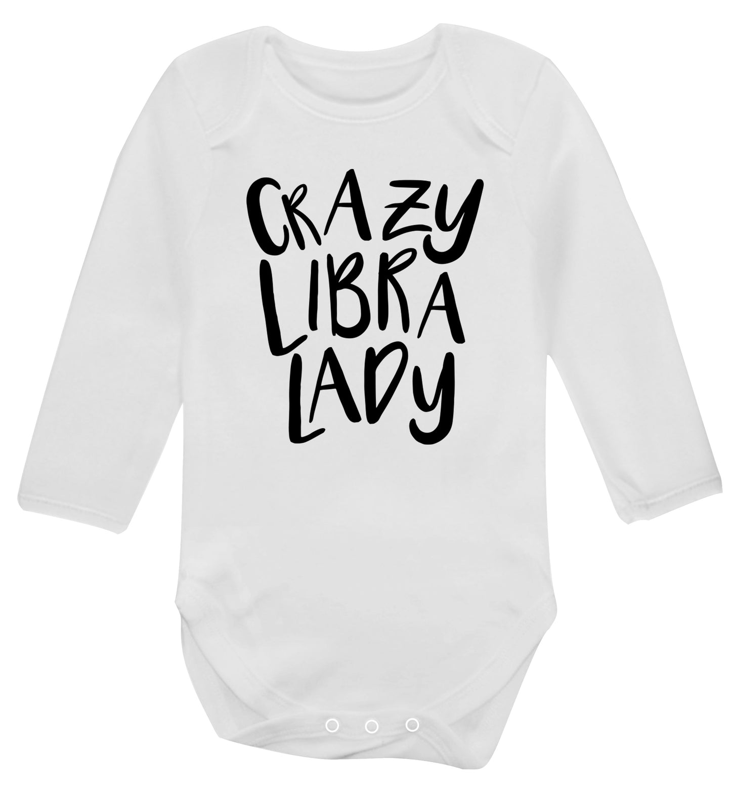 Crazy libra lady Baby Vest long sleeved white 6-12 months