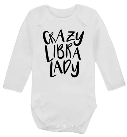 Crazy libra lady Baby Vest long sleeved white 6-12 months