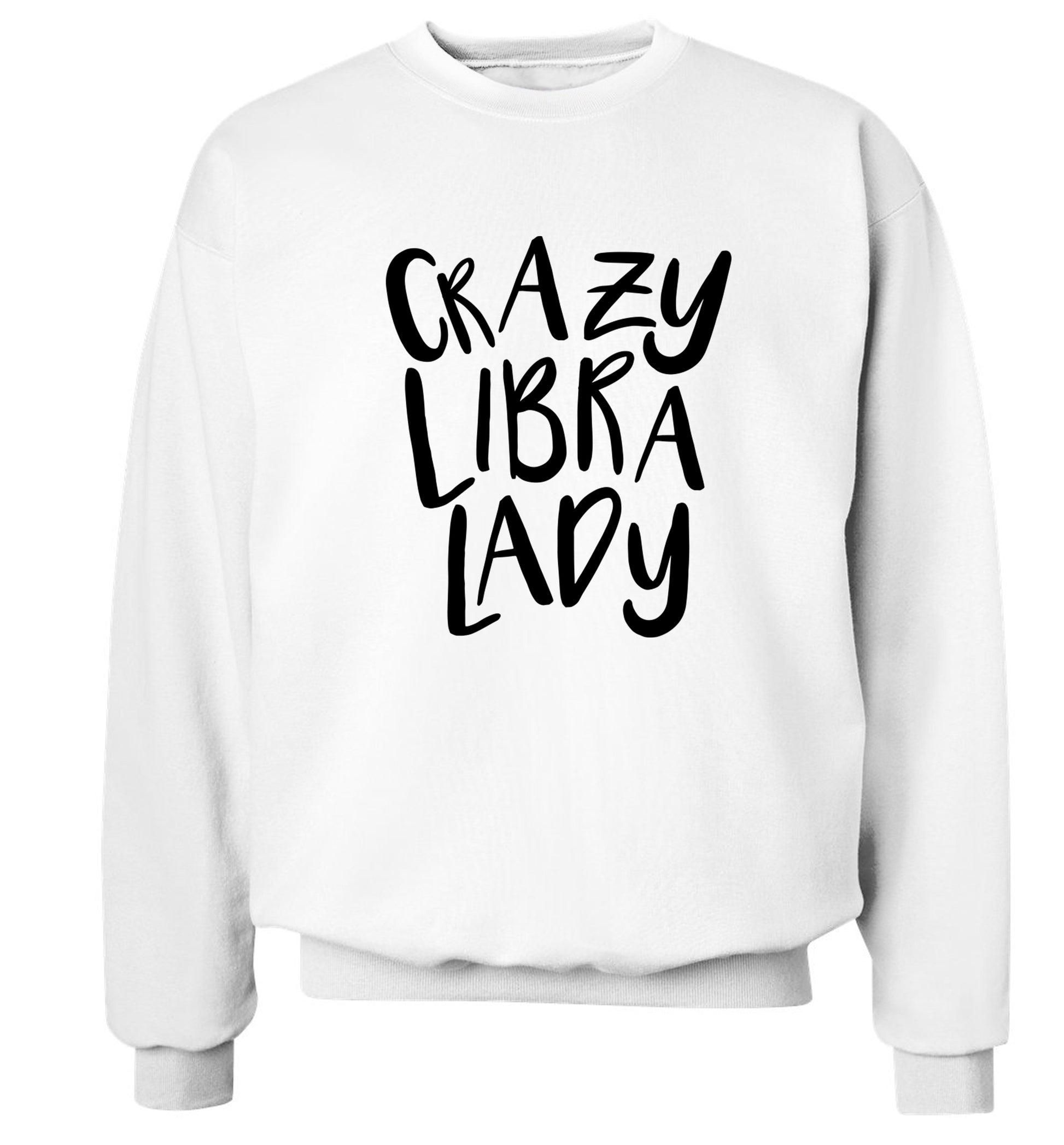 Crazy libra lady Adult's unisex white Sweater 2XL