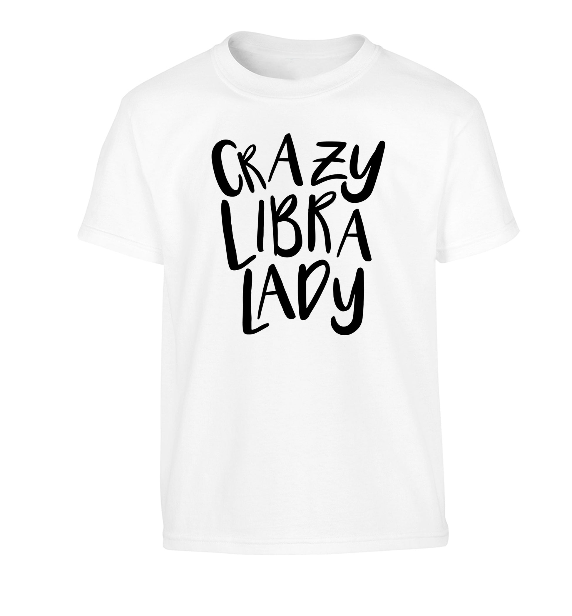 Crazy libra lady Children's white Tshirt 12-13 Years