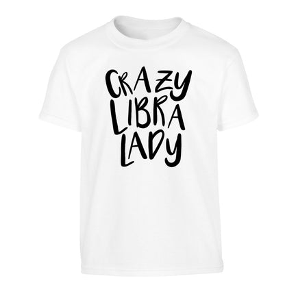 Crazy libra lady Children's white Tshirt 12-13 Years