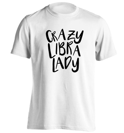 Crazy libra lady adults unisex white Tshirt 2XL