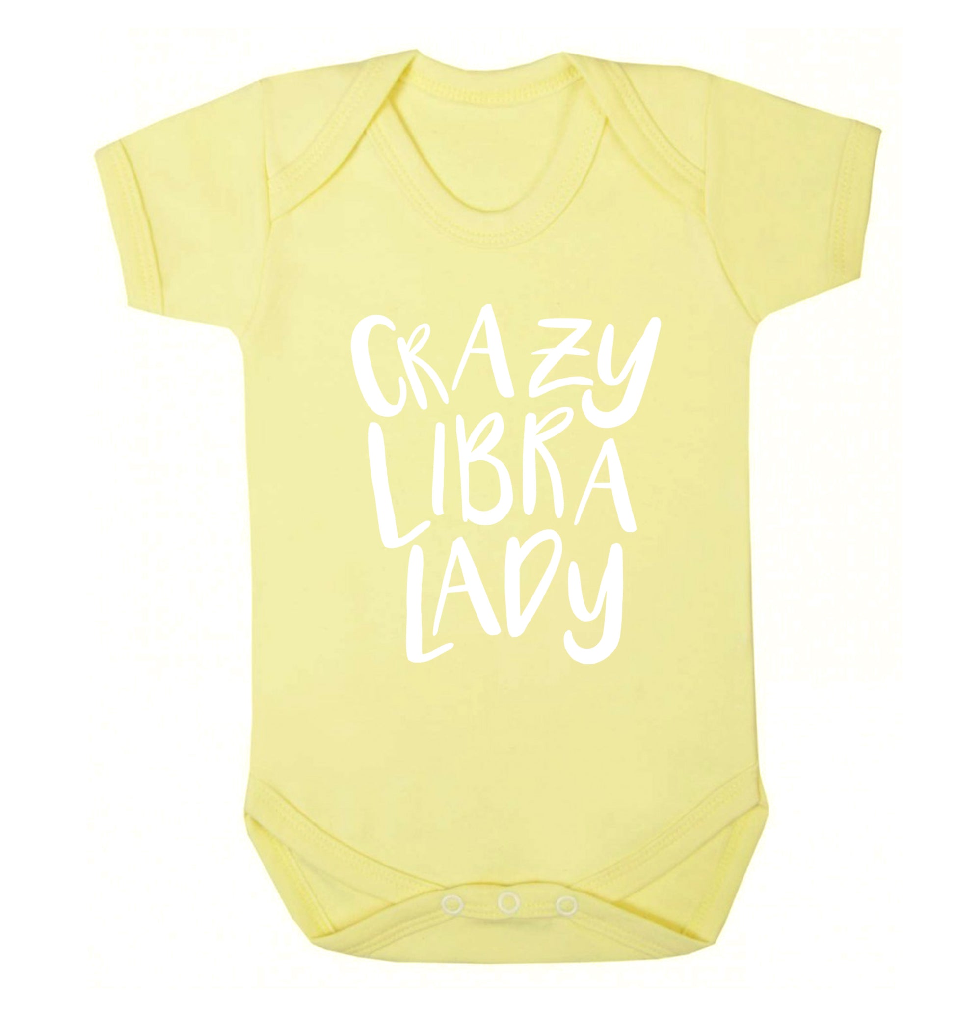 Crazy libra lady Baby Vest pale yellow 18-24 months