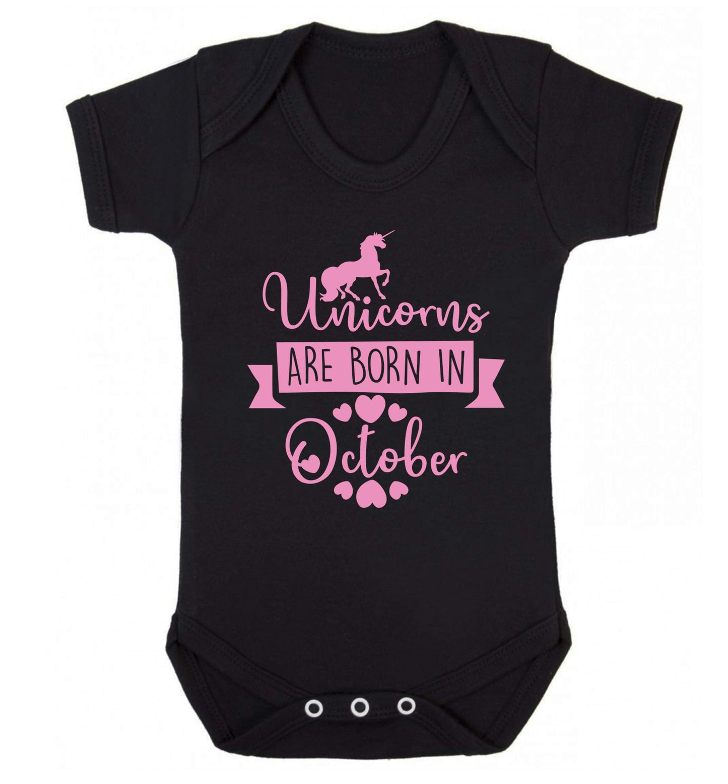 Unicorns are born in October Baby Vest black 18-24 months