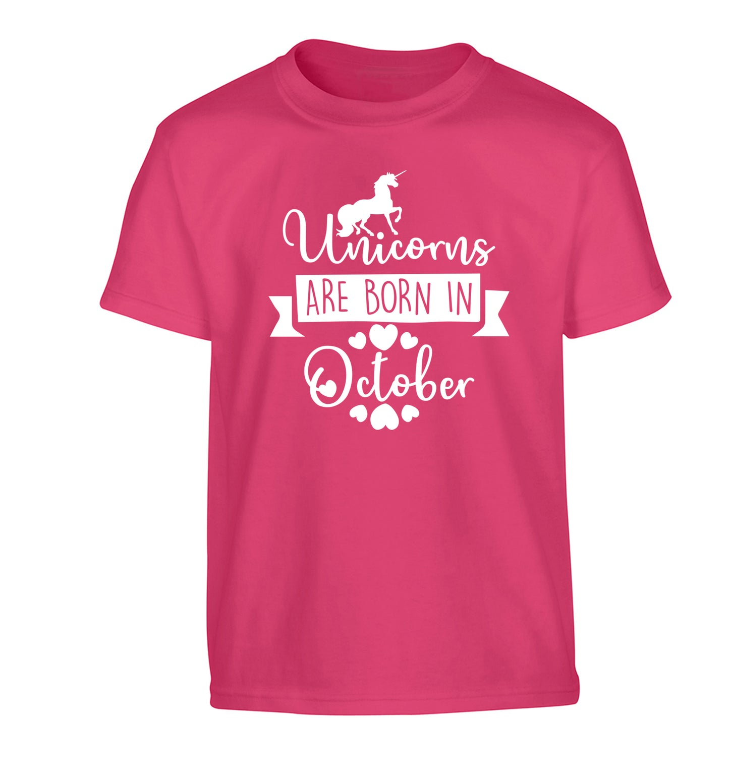 Unicorns are born in October Children's pink Tshirt 12-13 Years