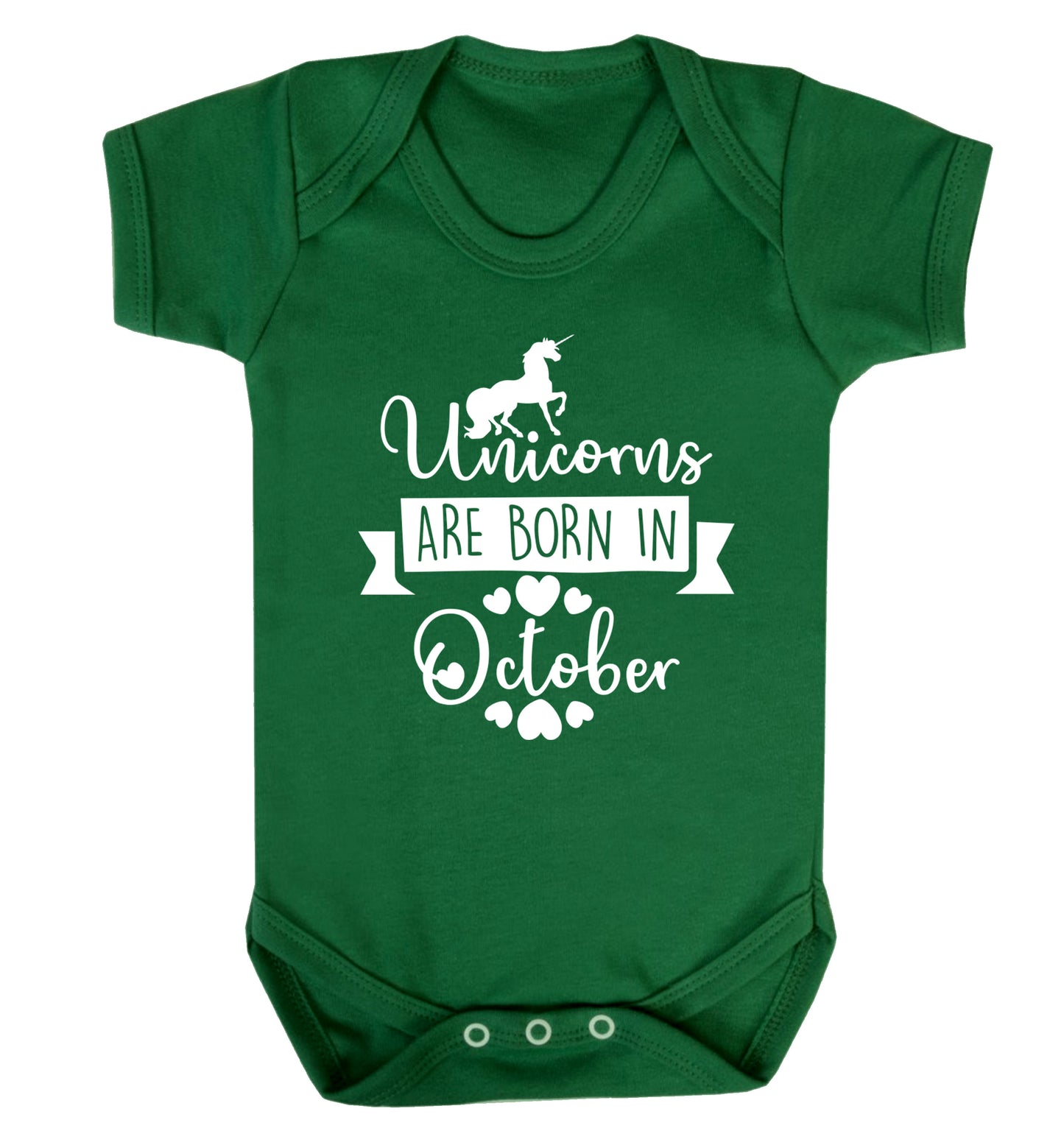 Unicorns are born in October Baby Vest green 18-24 months