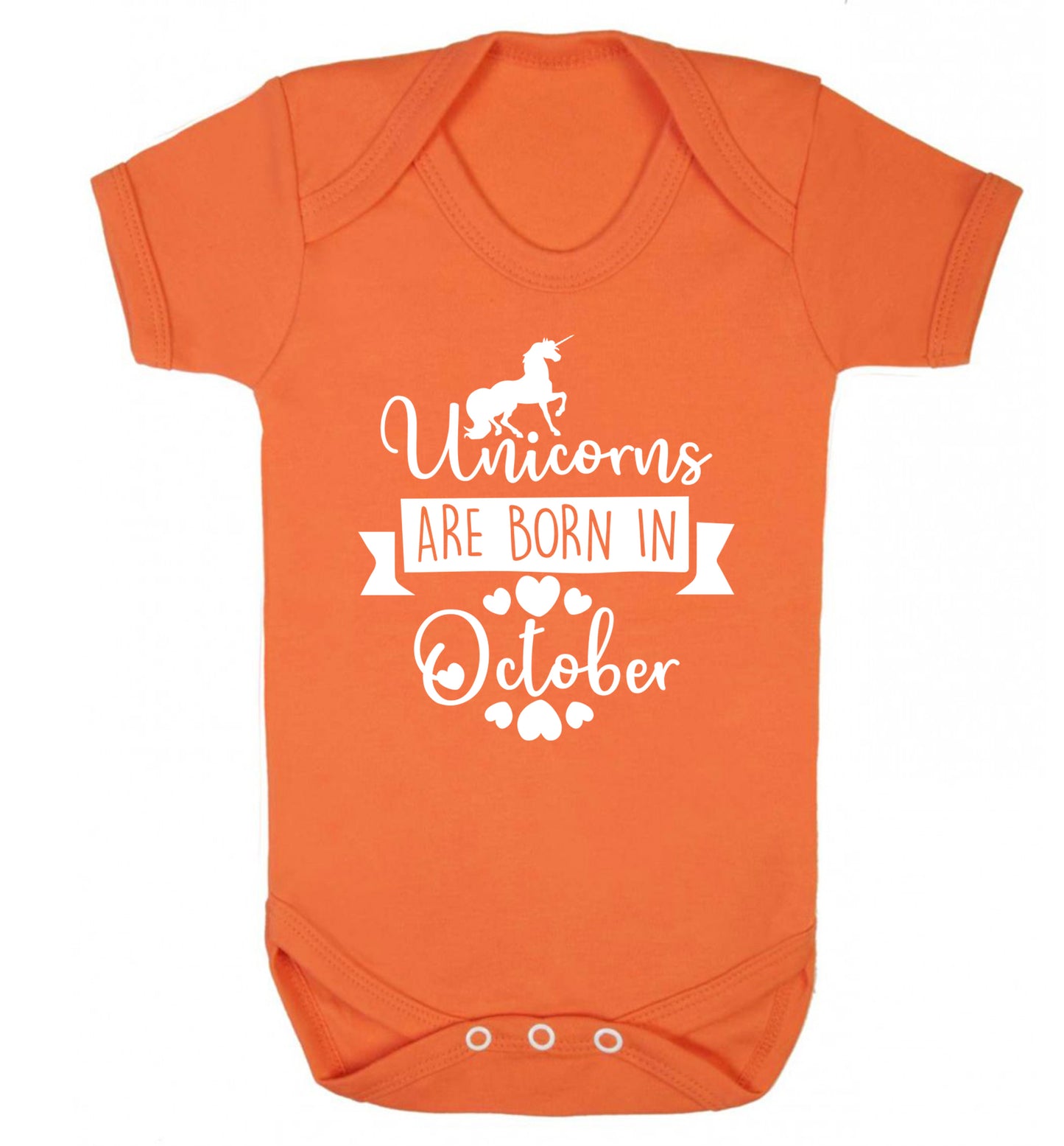 Unicorns are born in October Baby Vest orange 18-24 months