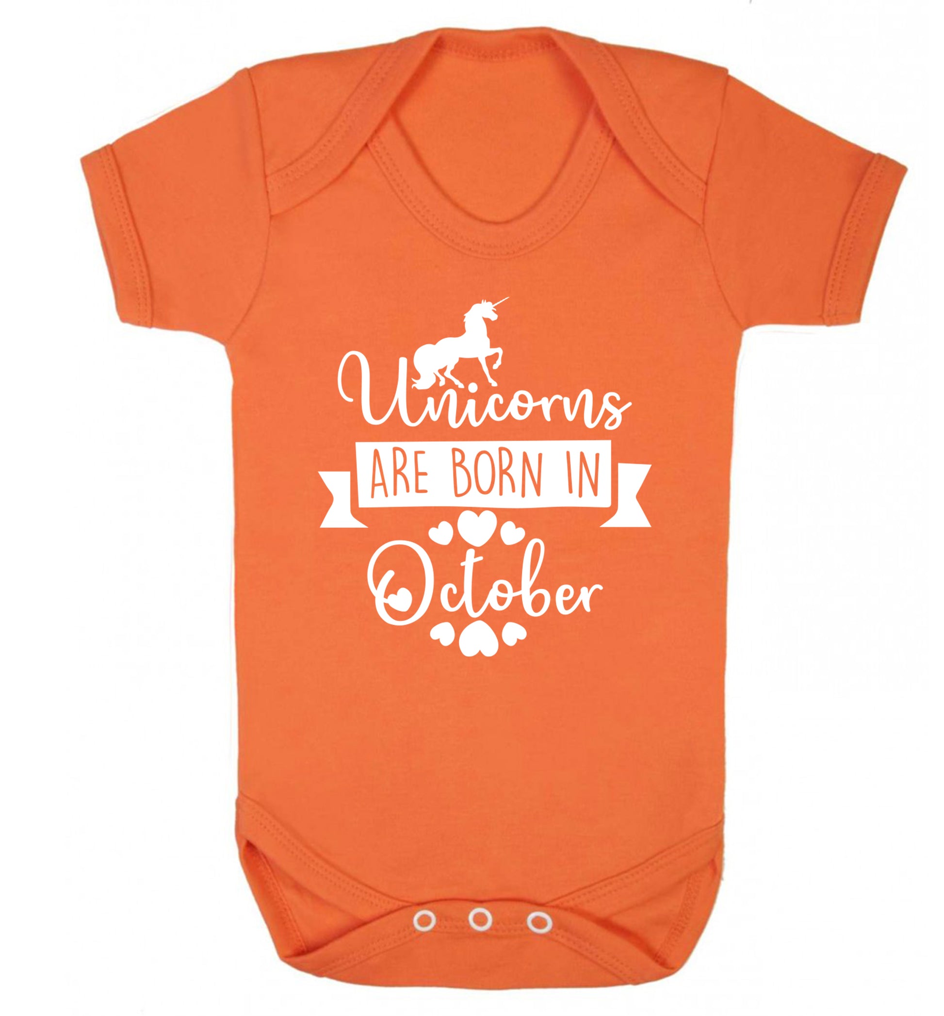 Unicorns are born in October Baby Vest orange 18-24 months