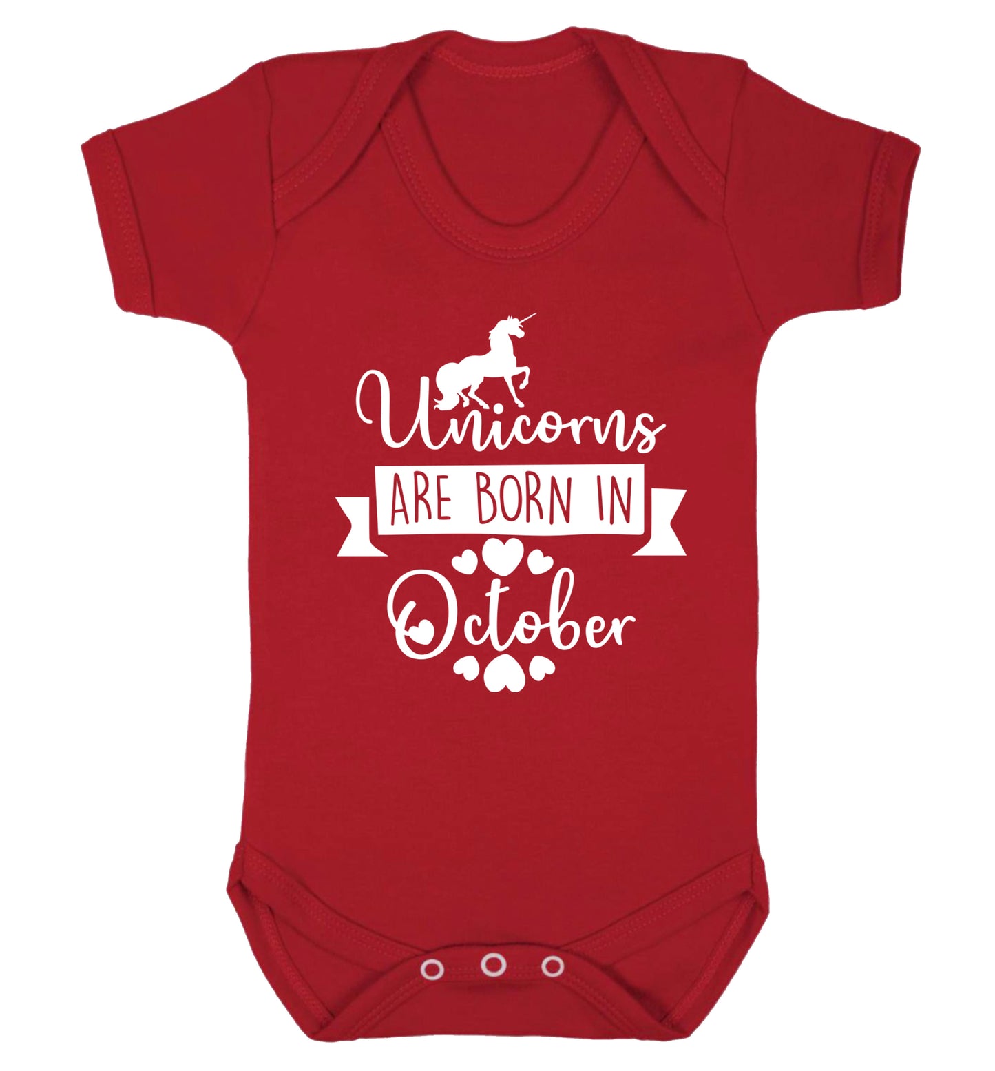 Unicorns are born in October Baby Vest red 18-24 months