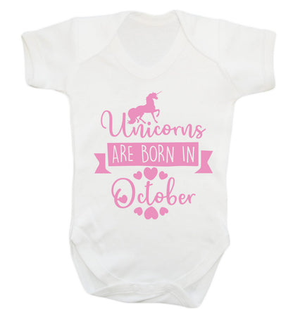 Unicorns are born in October Baby Vest white 18-24 months