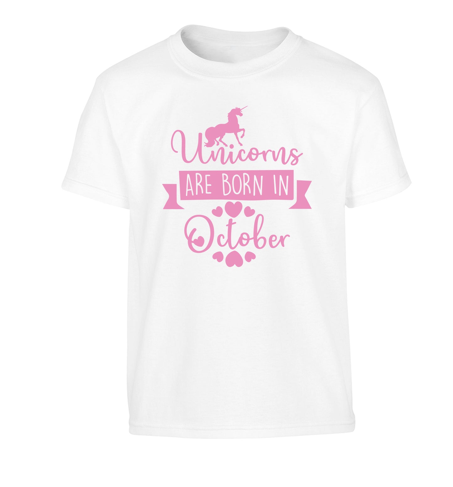 Unicorns are born in October Children's white Tshirt 12-13 Years