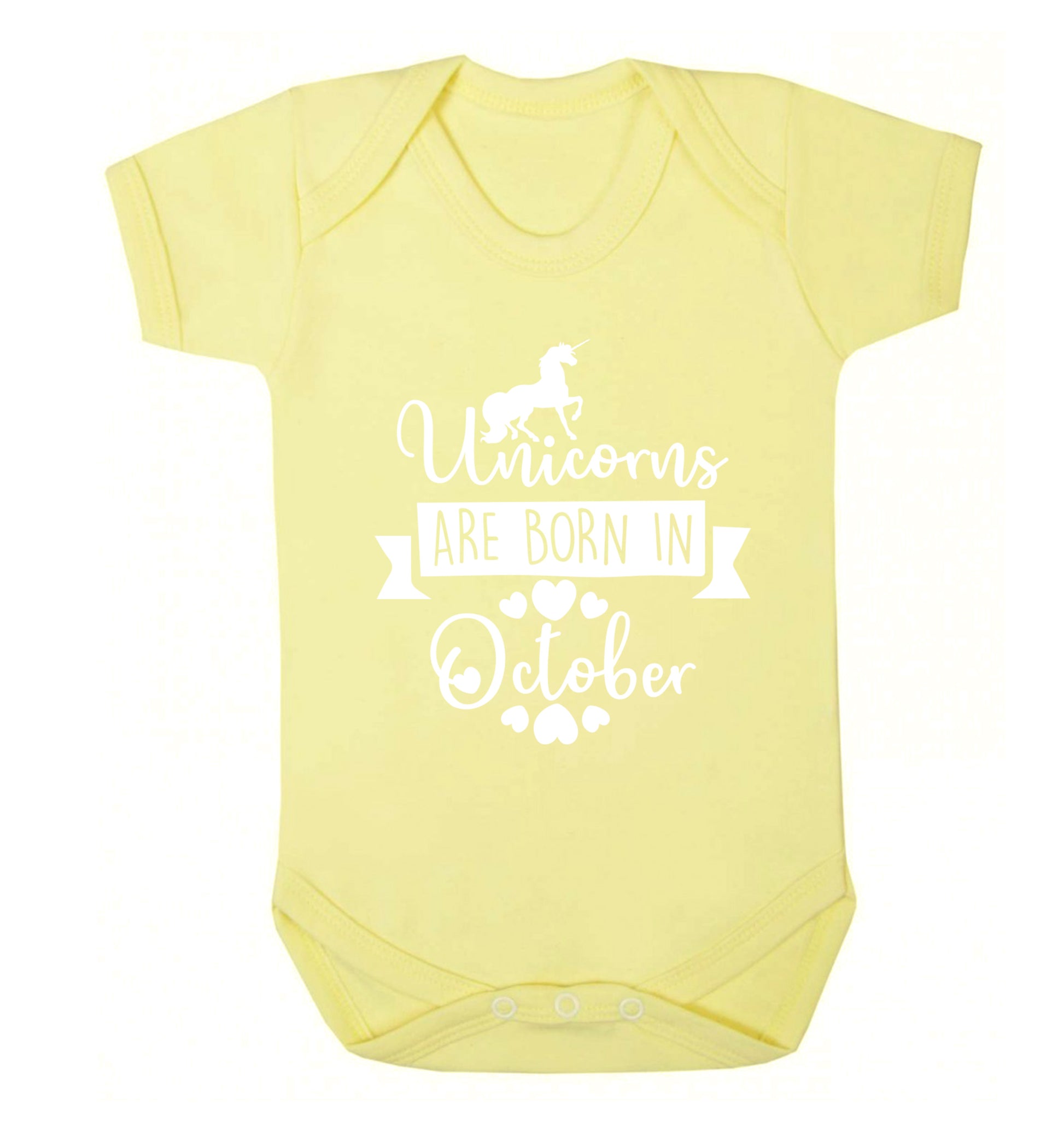 Unicorns are born in October Baby Vest pale yellow 18-24 months