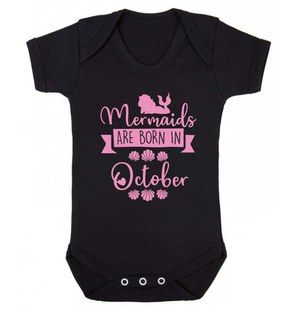 Mermaids are born in October Baby Vest black 18-24 months