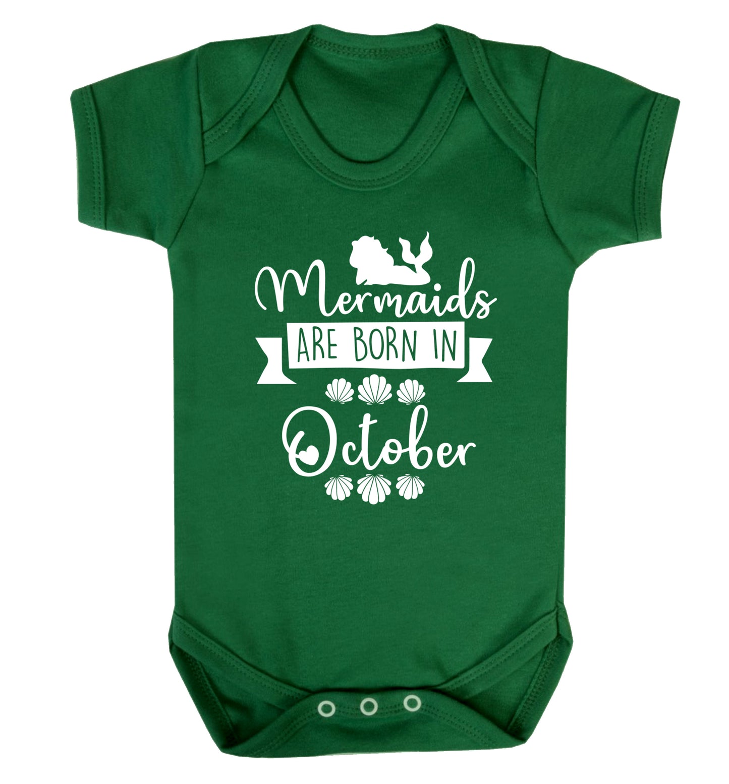Mermaids are born in October Baby Vest green 18-24 months