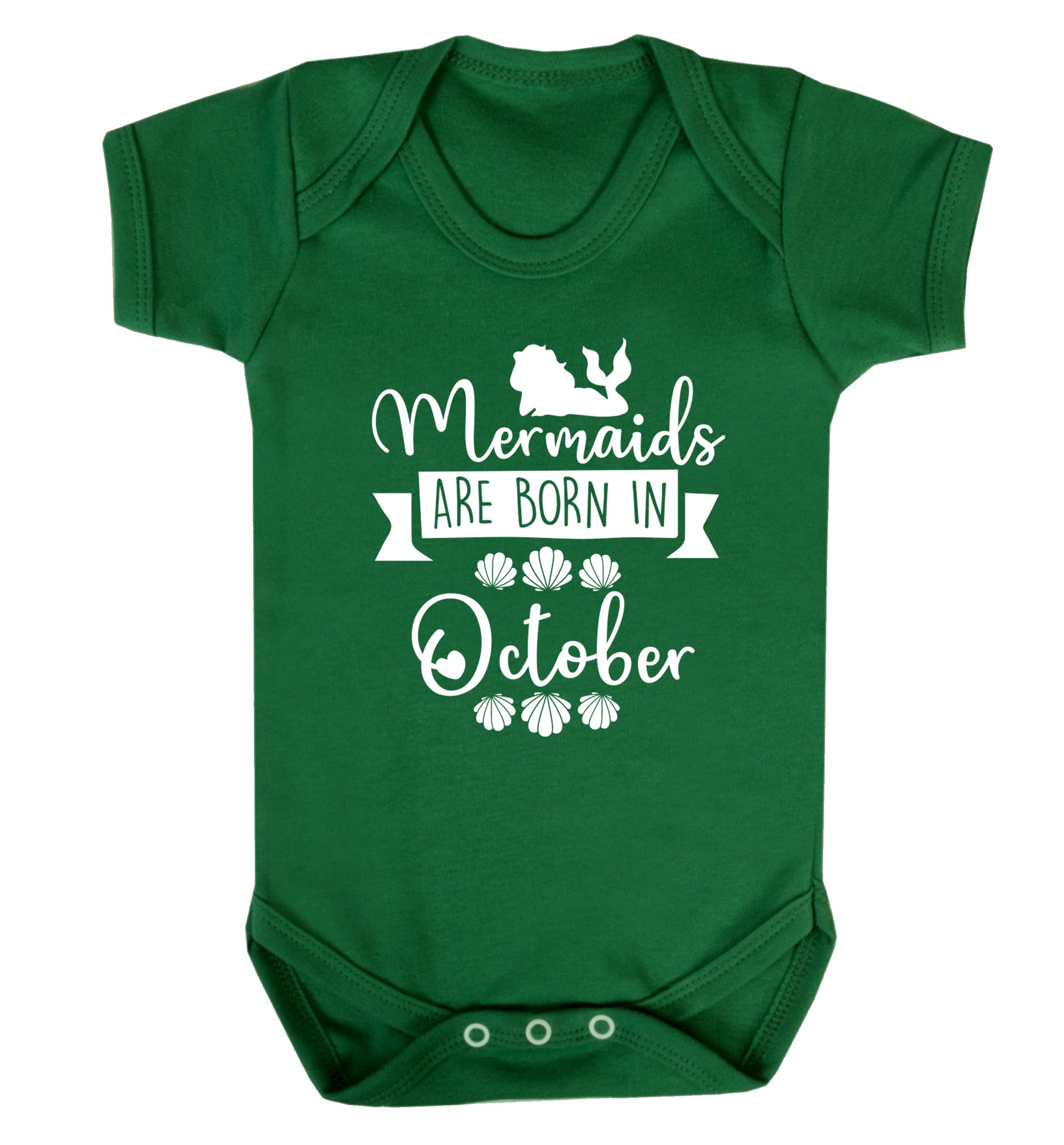Mermaids are born in October Baby Vest green 18-24 months