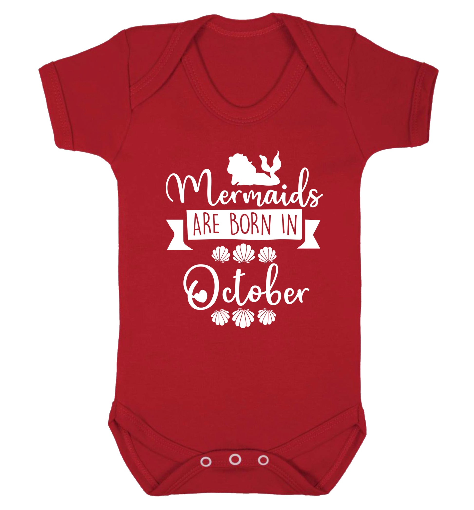 Mermaids are born in October Baby Vest red 18-24 months