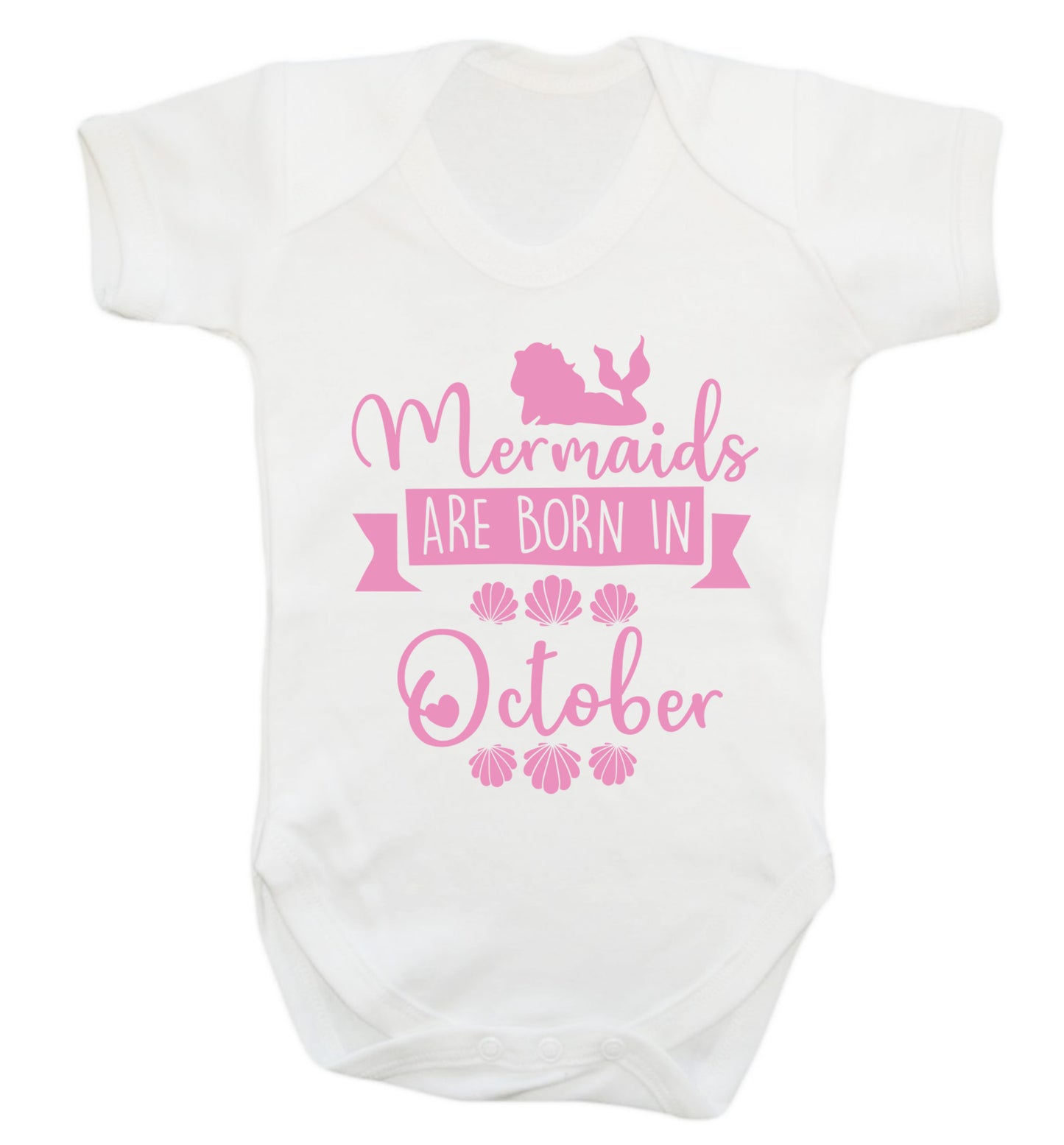 Mermaids are born in October Baby Vest white 18-24 months