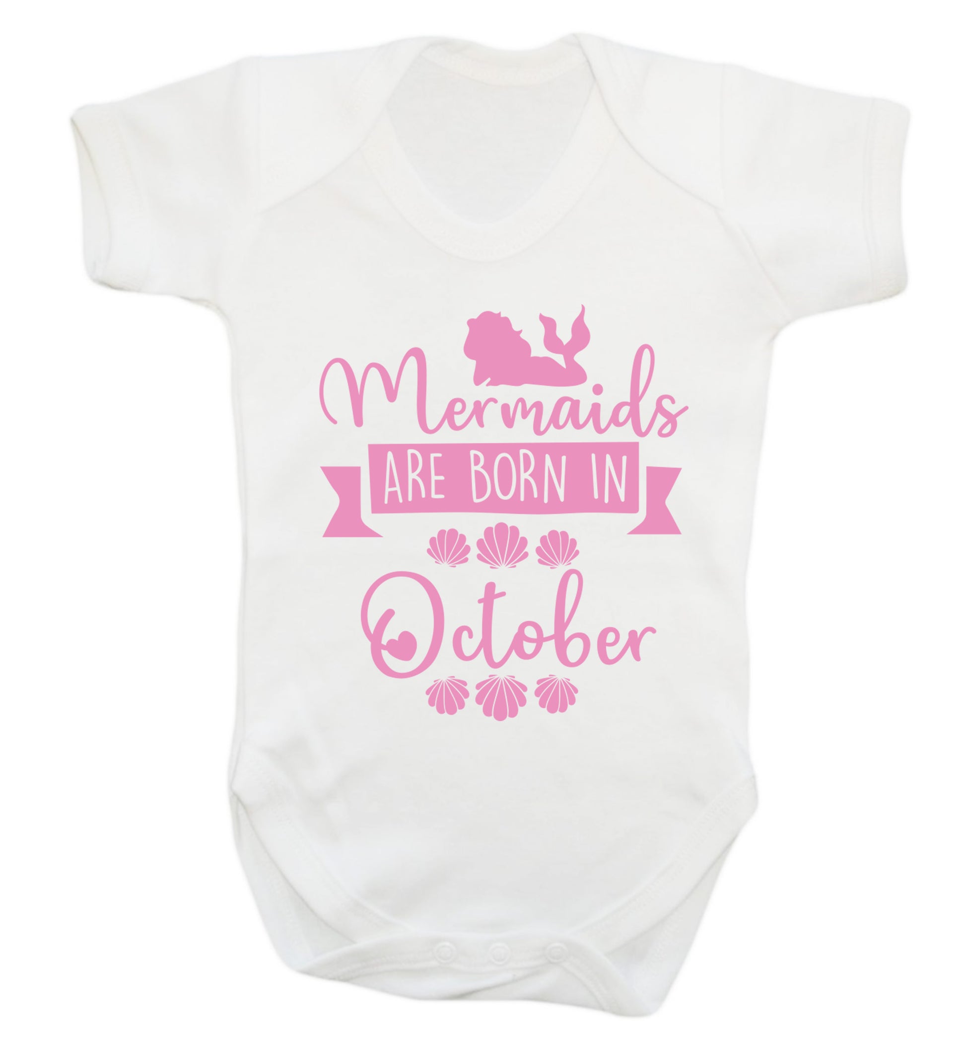 Mermaids are born in October Baby Vest white 18-24 months