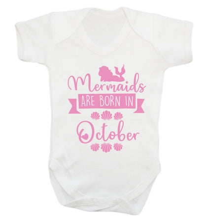Mermaids are born in October Baby Vest white 18-24 months