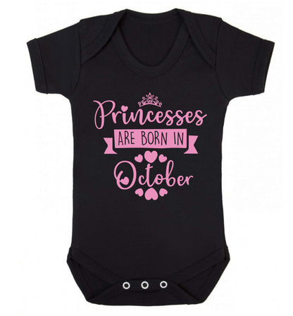 Princesses are born in October Baby Vest black 18-24 months