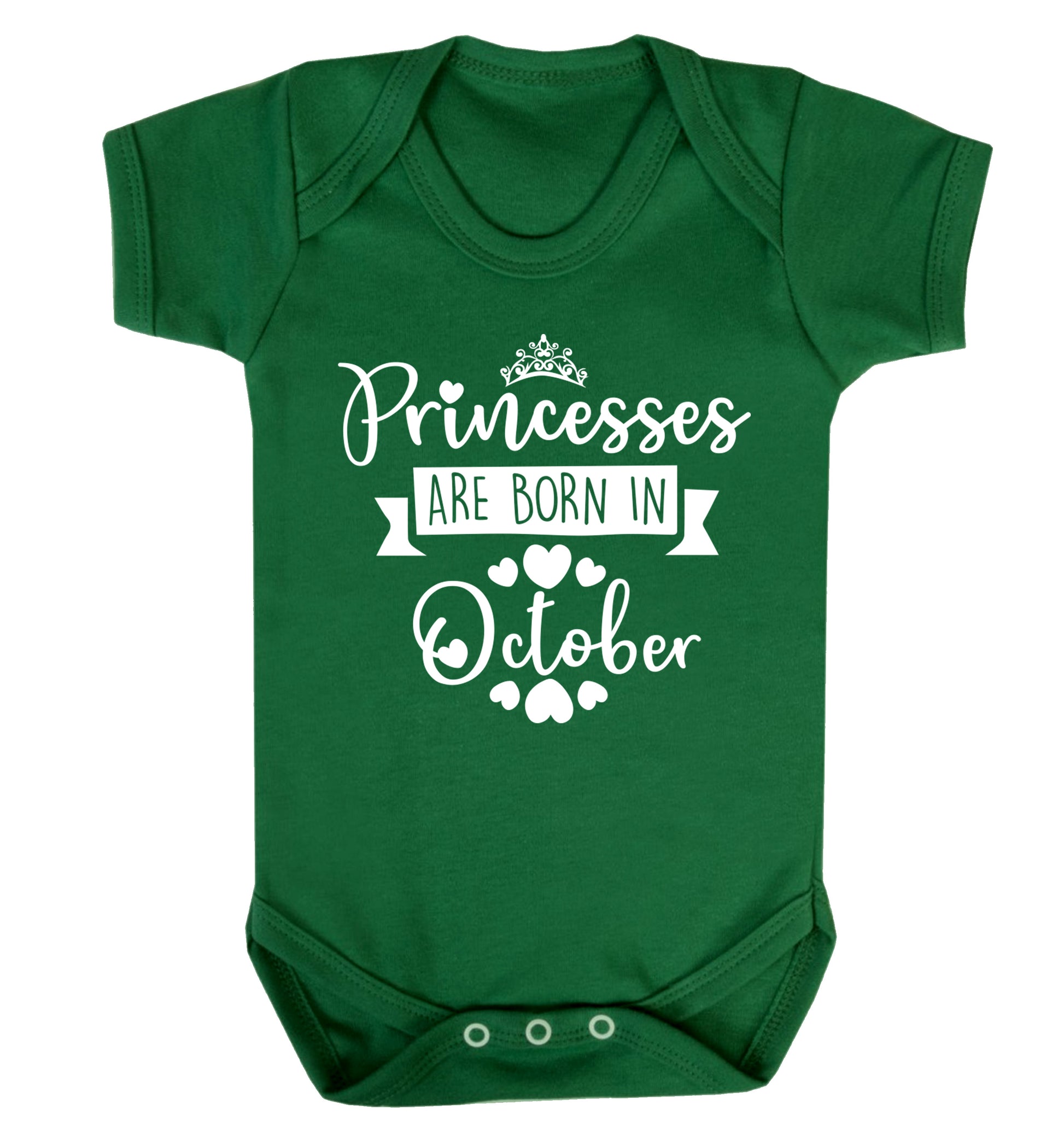 Princesses are born in October Baby Vest green 18-24 months