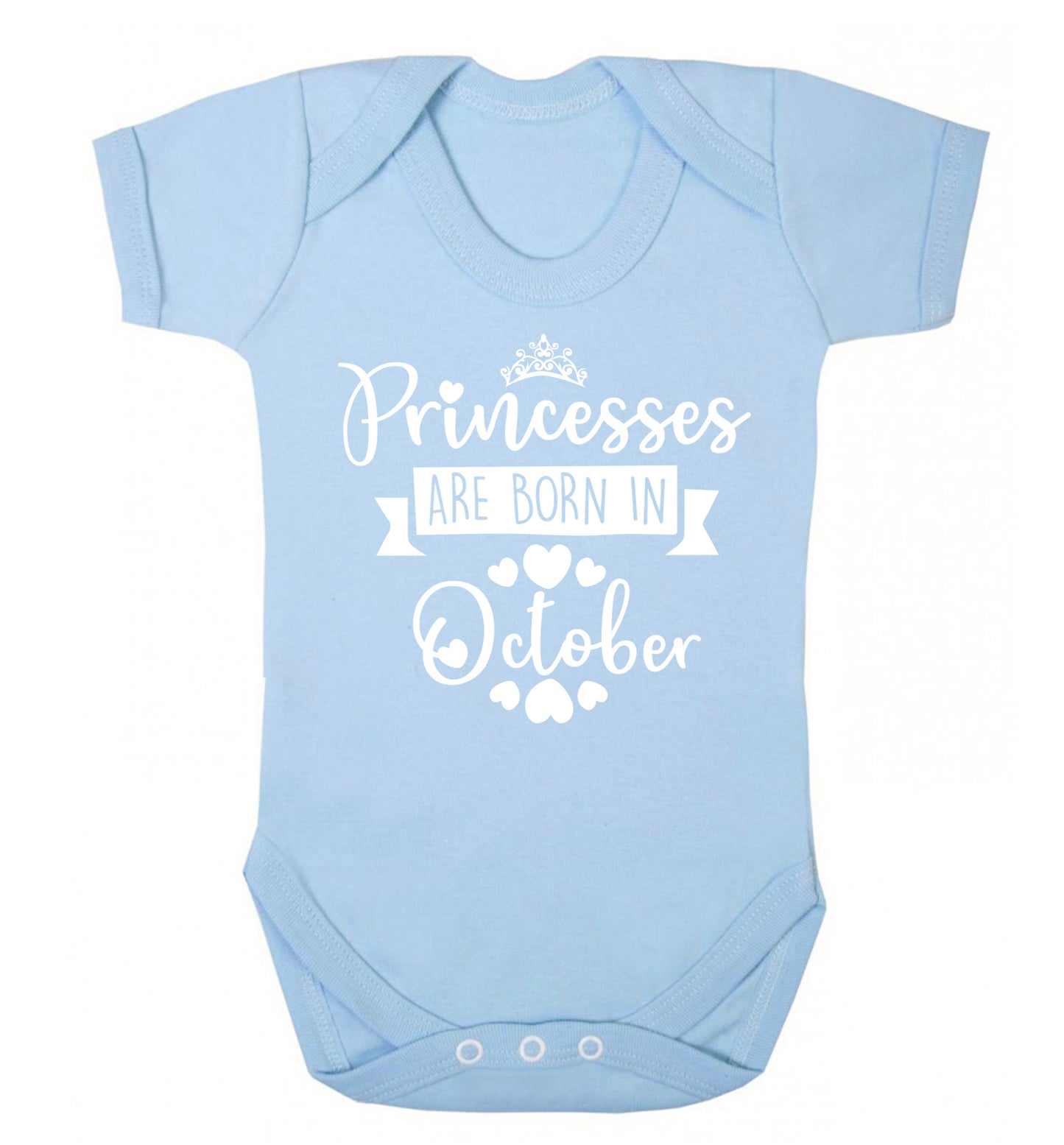 Princesses are born in October Baby Vest pale blue 18-24 months