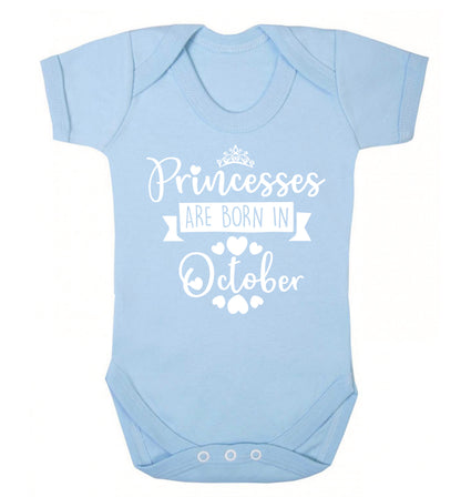 Princesses are born in October Baby Vest pale blue 18-24 months