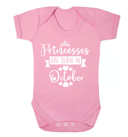 Princesses are born in October Baby Vest pale pink 18-24 months