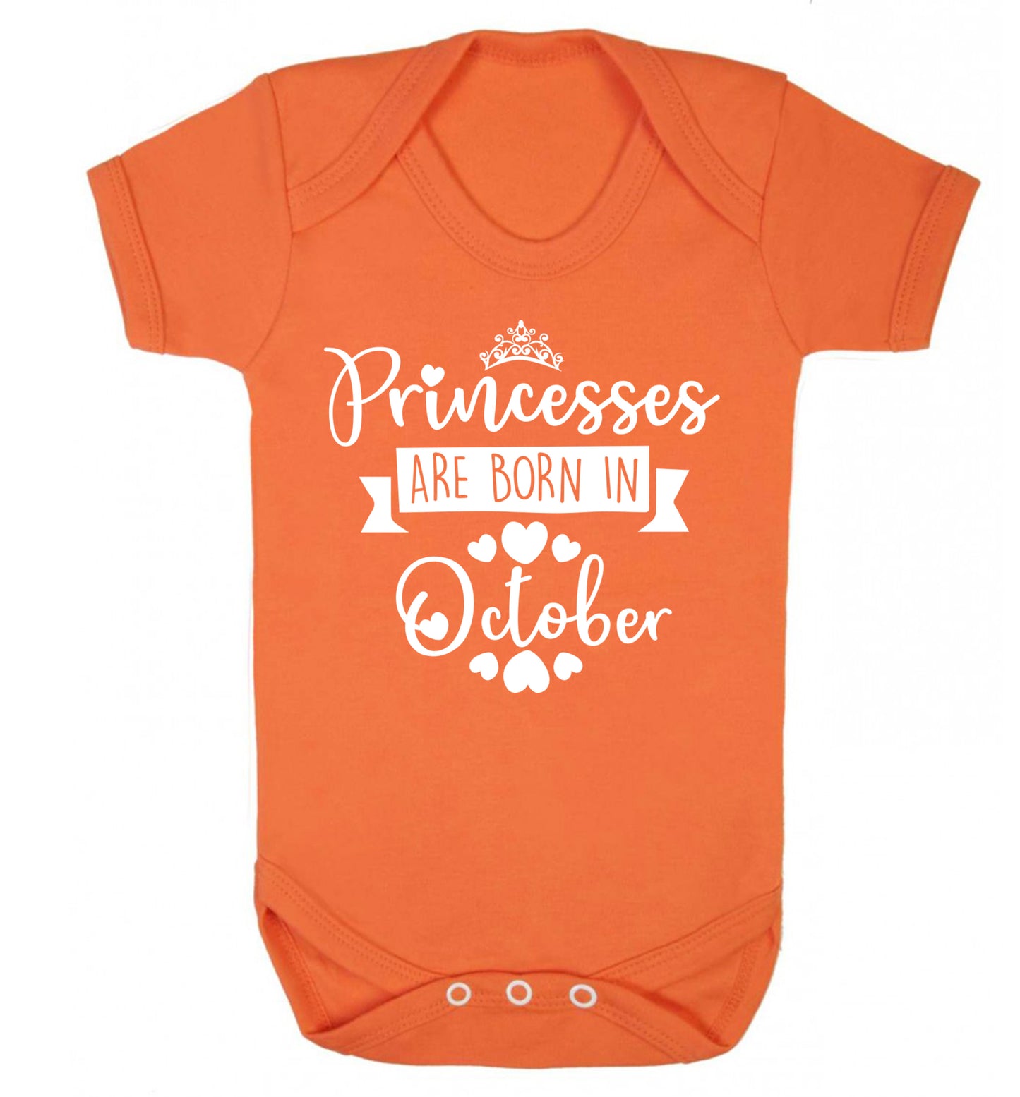 Princesses are born in October Baby Vest orange 18-24 months