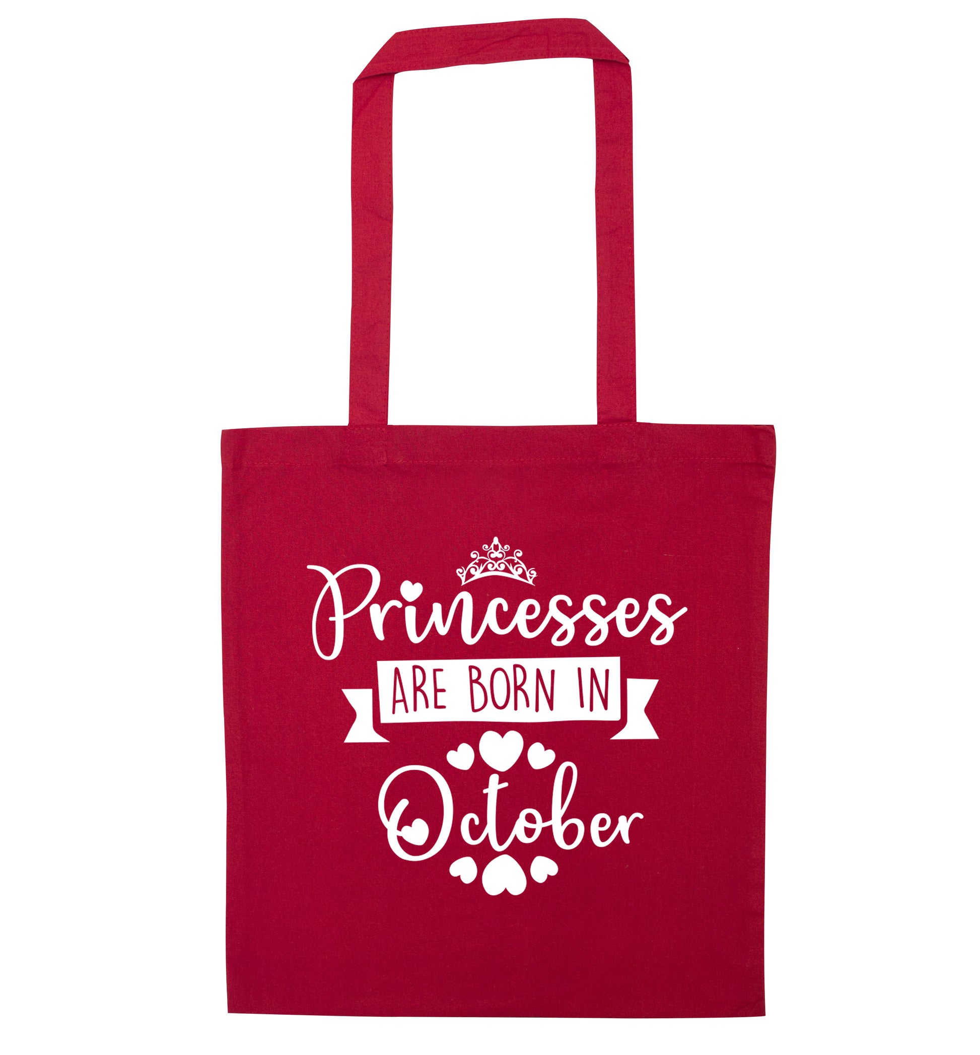 Princesses are born in October red tote bag
