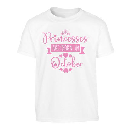 Princesses are born in October Children's white Tshirt 12-13 Years