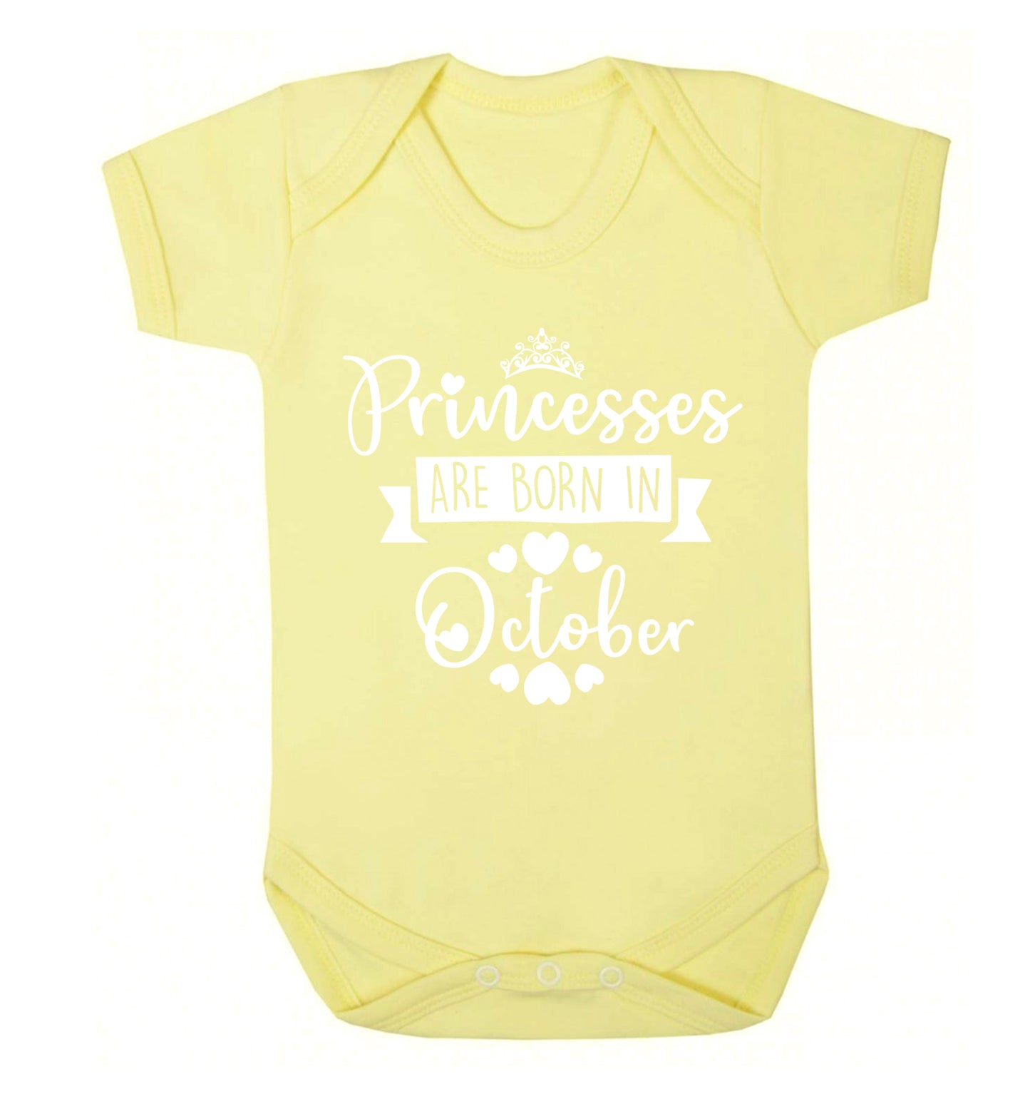 Princesses are born in October Baby Vest pale yellow 18-24 months