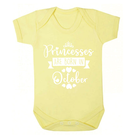Princesses are born in October Baby Vest pale yellow 18-24 months