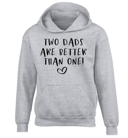 Two dads are better than one children's grey hoodie 12-13 Years