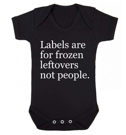 Labels are for frozen leftovers not people. Baby Vest black 18-24 months
