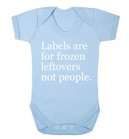 Labels are for frozen leftovers not people. Baby Vest pale blue 18-24 months